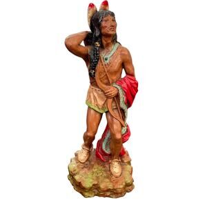 Vintage Native American Warrior Statue 1976 Universal Statuary Indian Figure